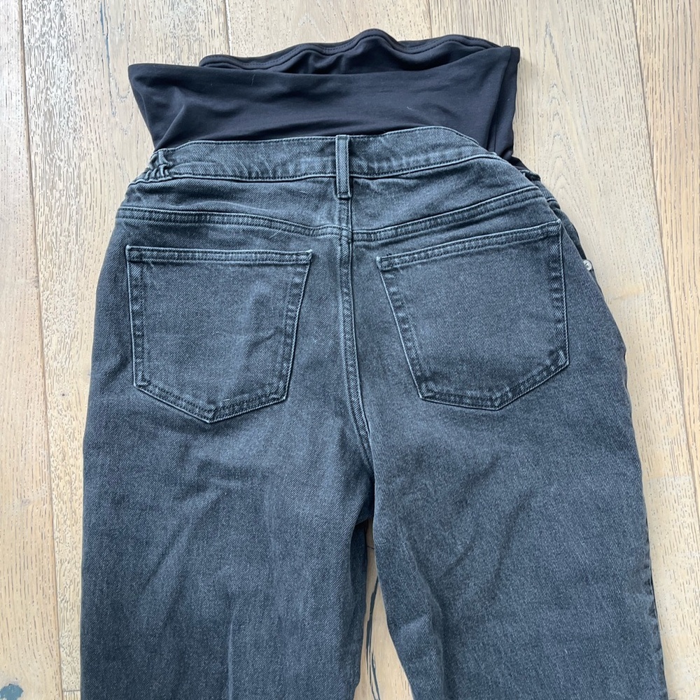 H&M MAMA Straight Ankle Jeans Size Medium Maternity Pregnancy Black - Picture 3 of 6